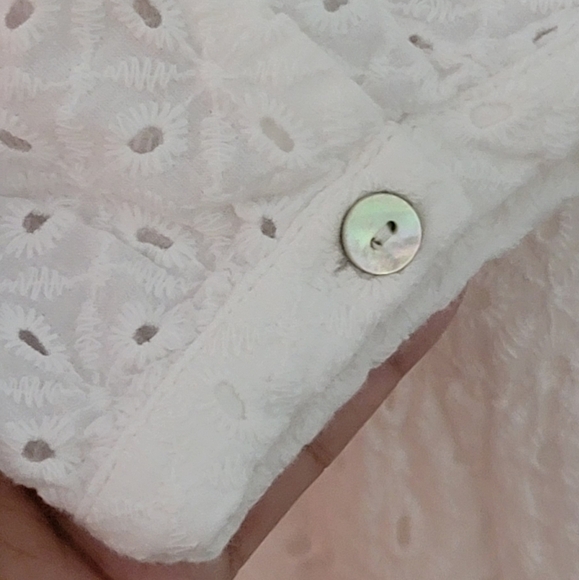 Harper Wren Boho Eyelet Smock Brachie Withe Dress size Medium. - Picture 12 of 16